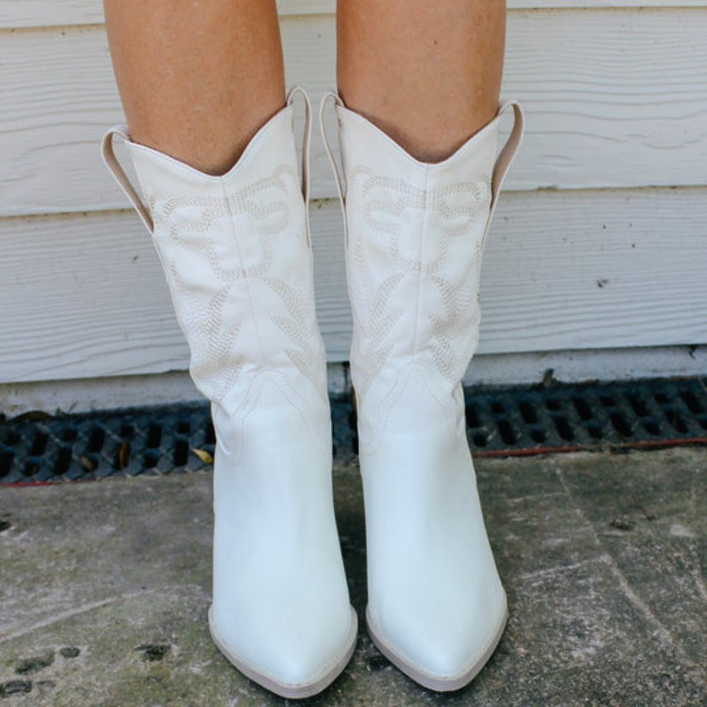 White Western Boots